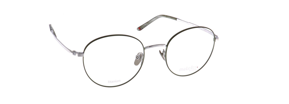 Makellos ME 1107 02 51 olive green/silver brushe eyewear – stylish optical frame available from Primy B2B eyewear wholesale.