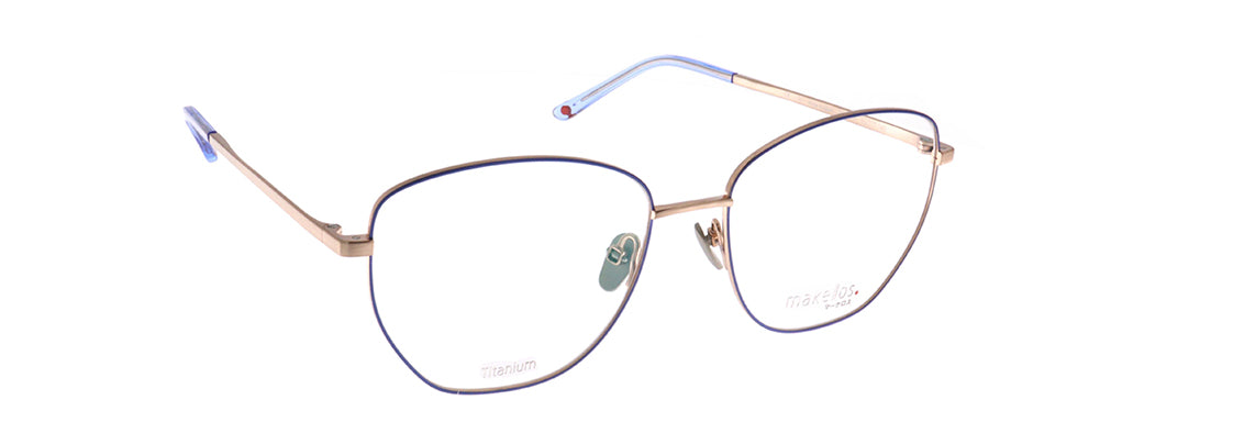 Makellos ME 1112 03 55 sky blue/rose gold mat eyewear – stylish optical frame available from Primy B2B eyewear wholesale.