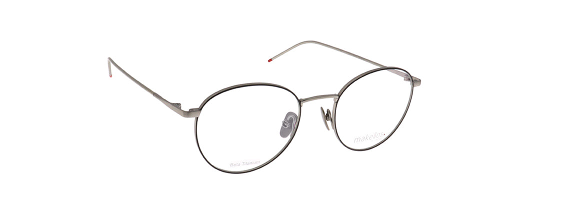 Makellos ME 1118 02 50 silver/black mat eyewear – stylish optical frame available from Primy B2B eyewear wholesale.