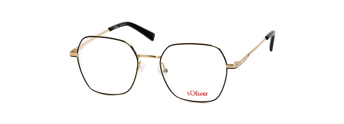 S.oliver SO 1025 01 52 black/light gold eyewear – stylish optical frame available from Primy B2B eyewear wholesale.