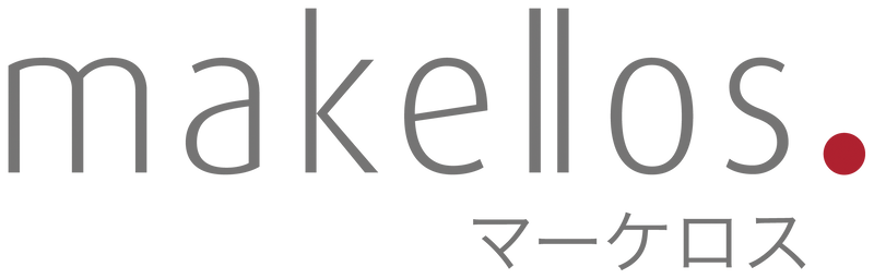 Logo of makellos with Japanese text on a white background